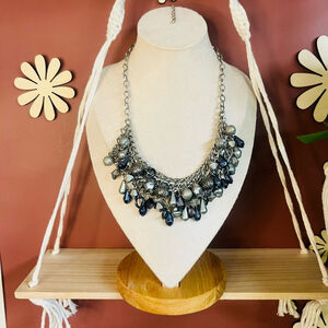 NY&C Silver‎ Statement Necklace | Beaded Y2K Style Jewelry